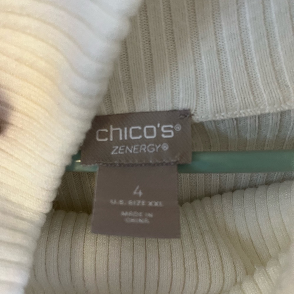 Chico's Ivory/Cream Cowl Neck Sweater Size 4 (20/22) - Picture 2 of 4